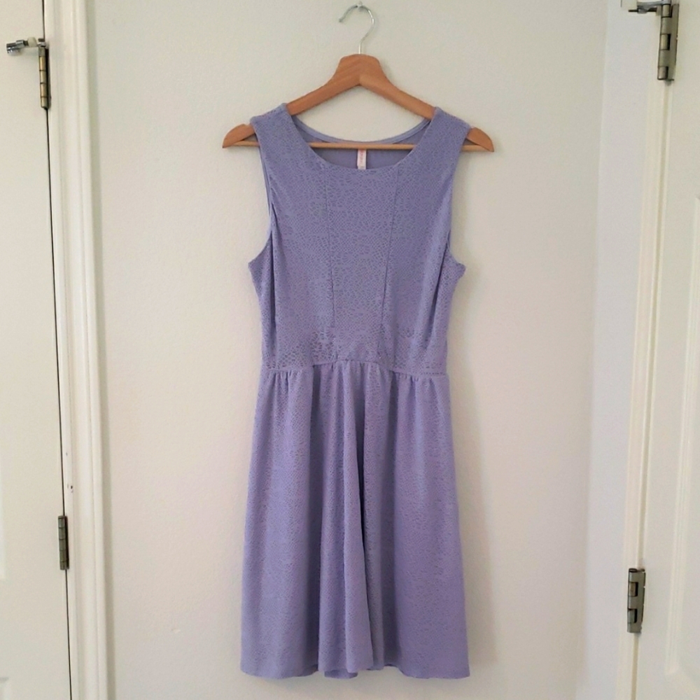 Xhiliration Lavender Sleeveless Lace Women's Dress